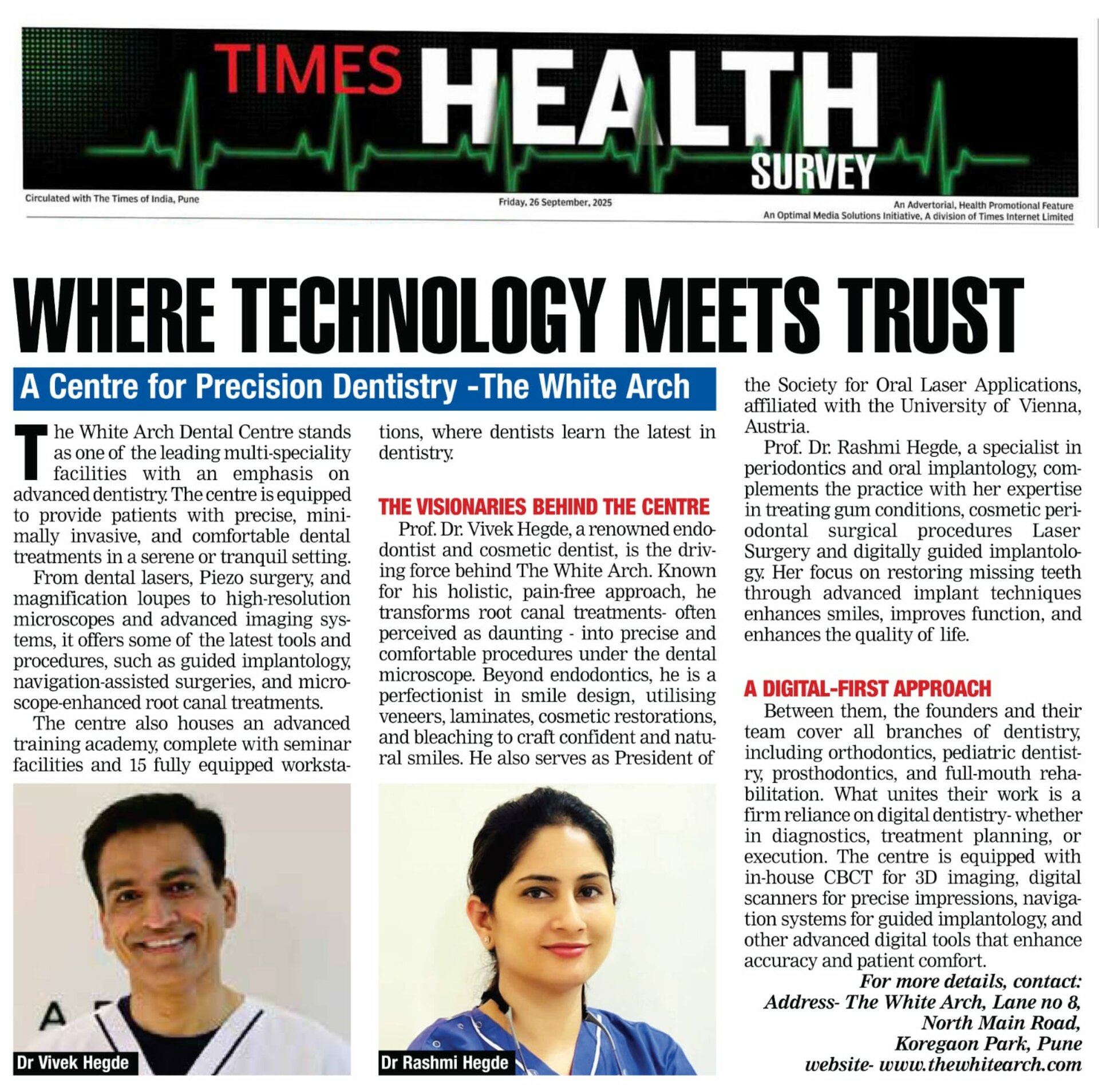 The White Arch Dental Centre|Koregaon Park,Pune